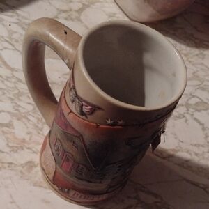 Vintage Ceramic Beer Stein with Scenic Design